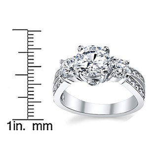 1.50 Carat Round Cubic Zirconia" Past, Present, Future" Sterling Silver 925 Wedding Engagement Ring 7
