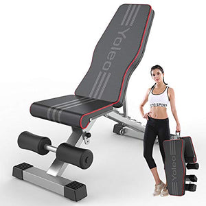 Yoleo Commercial Weight Bench, Adjustable/Foldable Strength Training Bench, Utility Incline/Decline Bench for Full Body Workout - Fast Folding