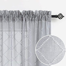 Load image into Gallery viewer, Light Grey Curtains &amp; Drapes for Living Room 84 Inch Length 2 Panels Set Modern Rod Pocket Sheer Window Treatments Curtains for Bedroom Sliding Glass Door 84 Inches Long Gray
