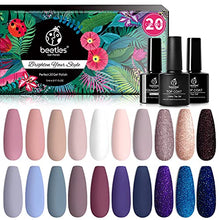 Load image into Gallery viewer, Beetles 20Pcs Gel Nail Polish Kit, with Glossy &amp; Matte Top Coat and Base Coat- Girls Night Collection Popular White Nude Gray Glitters Soak Off Gel Polish Gift for Girls Women

