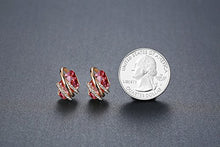 Load image into Gallery viewer, Leafael Wish Stone Stud Earrings with Vintage Pink Birthstone Crystal for October, 18K Rose Gold Plated
