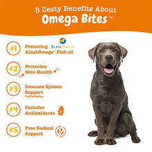Load image into Gallery viewer, Zesty Paws Omega 3 Alaskan Fish Oil Bites for Dogs - with AlaskOmega for EPA &amp; DHA Fatty Acids - Itch Free Skin - Hip &amp; Joint Support + Heart &amp; Brain Health - Bacon Flavor
