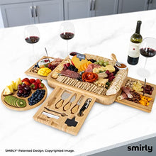 Load image into Gallery viewer, SMIRLY Large Charcuterie Boards Set: Bamboo Cheese Board and Knife Set - Unique Christmas Gifts for Women, House Warming Gifts, New Home Presents, Anniversary, Wedding Gifts for Couples, Gift for Her
