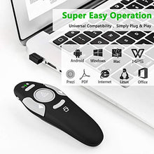 Load image into Gallery viewer, Presentation Clicker Remote Laser Pointer - Wireless USB Presenter - Slideshow PowerPoint Clicker - Compatible with Win10︱MAC - Support PPT︱Keynote︱Google Slides (K100B)
