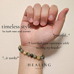 HEALING TRUST Citrine Crystal Bracelet with Aventurine Pyrite Hematite for Maximum Lucky Money Wealth, Prosperity, Goals Manifestation, Good Luck Feng Shui Wealth Bracelet. Authentic Gemstones Citrine Crystal Stone, Pyrite Crystal, Aventurine Crystal, Hem