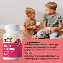 Load image into Gallery viewer, Renzo's Iron Supplements for Kids, Dissolvable Vegan Iron Supplement for Children, Sugar Free Iron Supplements for Anemia, Oh-Oh-Oh Orange Flavor, 90 Melty Tabs
