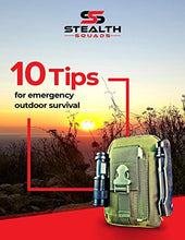 Load image into Gallery viewer, STEALTH SQUADS 42 in 1 SURVIVAL MILITARY POUCH KIT, PREMIUM TACTICAL POCKET KNIFE, FIRST AID KIT, EDC MULTI-TOOL USE FOR CAMPING, HIKING, BIKING, OUTDOOR EMERGENCY SAFETY GEARS w/ BONUS E-BOOK
