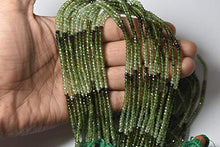 Load image into Gallery viewer, 13 Inches Strand,Natural Green Tourmaline Shaded Faceted Rondelles,Size 3mm
