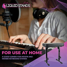 Load image into Gallery viewer, Liquid Stands Piano Bench Adjustable Stool – Music Keyboard Bench Seat for Piano Keyboard Stand with Black Padded Cushion for Musicians Piano Stool Chair (PU Leather)
