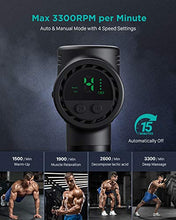 Load image into Gallery viewer, Massage Gun for Athletes Deep Tissue Percussion Fascia Massager for Soreness Relief, 15mm Amplitude 3,300 Percussions Power Neck Back Massager in Gym, OPOVE M3 Pro Max, Black
