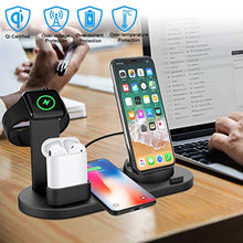 Load image into Gallery viewer, Wireless Charger, Botee 6 in 1 Wireless Charging Dock for iPhone X/Xs/7ps/7/6s/8/8Plus/i-Watch/AirPods, Qi Fast Wireless Charging Stand Compatible for iPhone Samsung [2019 Upgrade] (Black)
