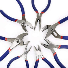 Load image into Gallery viewer, WORKPRO 7-piece Pliers Set (8-inch Groove Joint Pliers, 6-inch Long Nose, 6-inch Slip Joint, 4-1/2 Inch Long Nose, 6-inch Diagonal, 7-inch Linesman, 8-inch Slip Joint) for DIY &amp; Home Use
