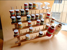 Load image into Gallery viewer, NW Wooden Thread Holder Sewing and Embroidery Thread Rack and Organizer Thread Rack for Sewing with Hanging Hooks(60-Spool)
