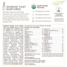 Load image into Gallery viewer, Burt's Bees Baby Organic Baby Formula, Infant Milk, Infant Formula with Iron, Milk-Based Powder with Vitamin D, Vitamin E, Vitamin K, DHA, Calcium, Prebiotics, 34 Ounce
