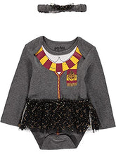 Load image into Gallery viewer, Harry Potter Baby Girls&#39; Bodysuit with Tutu Skirt and Headband (Grey/Red/Orange, 6-9 Months)
