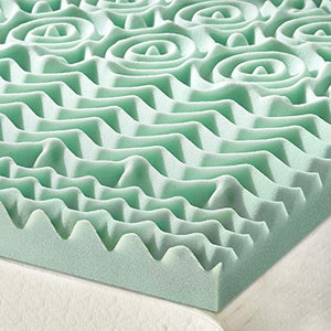 Best Price Mattress 1.5 Inch 5-Zone Memory Foam Mattress Topper, Calming Aloe Vera Infusion, CertiPUR-US Certified, Twin