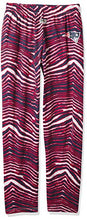 Load image into Gallery viewer, NFL Zubaz Mens New England Patriots Zebra Pant Left Hip Logo Track Pant, Large, Team Color
