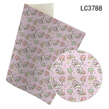 Load image into Gallery viewer, 5pcs Fake Leather Fabric for Sewing Clothe Furniture Eco Imitation Sheets Cartoon Gemini and Girl Pattern DIY Bow Hair Accessories Supplies 2230cm/A4
