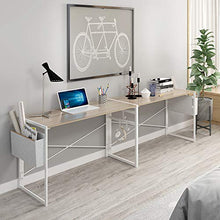 Load image into Gallery viewer, JSB Folding Computer Desk with Storage Bag and Hook, Writing Desk Modern Industrial Work Table Laptop Desk for Home Office (39.37” x 19.69” x 29.53”, White)
