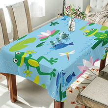 Load image into Gallery viewer, ALAZA Funny Frogs Tablecloth Fabric Table Cover Rectangle Tablecloth 54 x 72 inch
