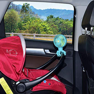 WiHoo Mini Handheld Stroller Fan,2600mAh Personal Portable Car Seat Baby Fan with Flexible Tripod,USB or Battery Powered Desk Fan Adjustable 3 Speeds for Camping/Traveling