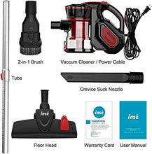 Load image into Gallery viewer, INSE Vacuum Cleaner Corded I5 Stick Vacuum Cleaner 18KPA Powerful Suction 600W Motor Multipurpose 3 in 1 Vacuum Cleaner Corded Red

