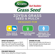 Load image into Gallery viewer, Scotts Turf Builder Grass Seed Zoysia Grass Seed and Mulch, 5 lb. - Full Sun and Light Shade - Thrives in Heat &amp; Drought - Grows a Tough, Durable, Low-Maintenance Lawn - Seeds up to 2,000 sq. ft.
