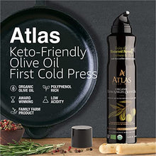 Load image into Gallery viewer, Organic Extra Virgin Olive Oil Spray, Polyphenol Rich Moroccan Oil, Cooking Spray Non Stick, Cold Pressed EVOO Oil, Hydroxytyrosol Keto Olive Oil, 5.4 fl oz. Bottle, Pack of 3
