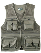 Load image into Gallery viewer, Zhusheng Men&#39;s Mesh 16 Pockets Photography Fishing Travel Outdoor Quick Dry Vest Breathable Waistcoat Jackets (Small, Light Khaki)
