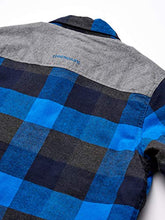 Load image into Gallery viewer, Legendary Whitetails Men's Standard Woodsman Heavyweight Quilted Shirt Jacket, Blue Graphite Plaid, Large
