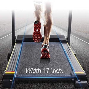 MaxKare Folding Treadmill Electric Motorized Running Machine 17'' Wide Tread Belt w/Incline LCD Display and Cup Holder Easy Assembly with 15 Preset Programs Perfect for Home Use