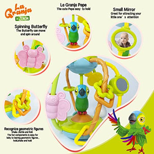 La Granja De Zenon Baby Toys Rattles Activity Ball, Take Along Tunes, Grab and Spin Rattle, Crawling Educational Gifts for Baby Infant Boys, Girls
