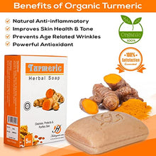 Load image into Gallery viewer, Turmeric Herbal Soap for Cleansing, Purifying, Protection, Revitalization, Moisturization, Anti-Aging, 5 Ounces Large Bar by Herboganic
