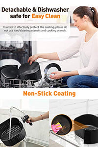 OMORC Habor Air Fryer, 6 Quart Pot & 5.8QT Basket, 1800W Fast Large Hot Air Fryers & Oilless Cooker w/Presets, LED Touchscreen(for Wet Finger)/Roast/Bake/Keep Warm, Suitable for Dishwasher, Nonstick