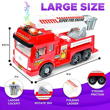 Load image into Gallery viewer, Toy Fire Truck with Lights and Sounds - 4 Sirens - Big Folding Ladder - Powerful Friction Wheels - Large Red Play Fire Engine Firetruck for Kids Toddlers Boys &amp; Girls - Bonus: 5 Toy Figures
