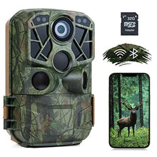 Load image into Gallery viewer, WiFi Trail Camera, 4K 24MP Bluetooth Wildlife Camera 120° Monitoring 0.2s Triger Speed and Trigger Distance Up to 100 Feet Hunting Camera with 32G SD Card IP66 Waterproof for Outdoor
