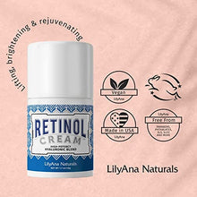 Load image into Gallery viewer, LilyAna Naturals Retinol Cream for Face - Made in USA, Retinol Cream, Anti Aging Cream, Retinol Moisturizer for Face and Neck, Wrinkle Cream for Face, Retinol Complex - 1.7oz
