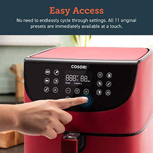 Load image into Gallery viewer, COSORI Air Fryer(100 Recipes, Rack &amp; 4 Skewers),3.7QT Electric Hot Air Fryers Oven Oilless Cooker, 11 Presets, Preheat &amp; Shake Reminder, LED Touch Digital Screen, Nonstick Basket, 1500W, Red
