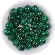 Load image into Gallery viewer, 8mm Green Malachite Beads Stone Loose Beads Gemstone Round Beads Energy Healing Beads for DIY Jewelry Making Approxi 15.5 inch 45pcs 1 Strand per Bag
