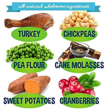 Load image into Gallery viewer, Premium Healthy Dog Jerky Treats | Grain Free Turkey Dog Treat Bites | Natural Snack Made with Turkey, Chickpeas &amp; Molasses | No Corn, Wheat or Soy
