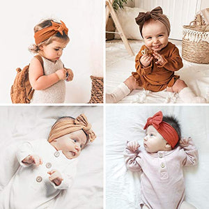 12 Pack Baby Nylon Headbands Hairbands Hair Bow Elastics Handmade Hair Accessories for Baby Girls Newborn Infant Toddlers Kids