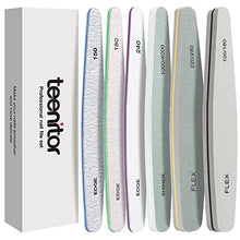Load image into Gallery viewer, Nail File Buffer, Teenitor Gel nail file Set Professional Nail Buffer File Block Natural Manicure File Nail Polisher Washable Double Sided

