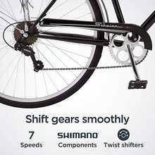 Load image into Gallery viewer, Schwinn Wayfarer Adult Bike Hybrid Retro-Styled Cruiser, 18-Inch/Medium Steel Step-Over Frame, 7-Speed Drivetrain, Rear Rack, 700C Wheels, Blue
