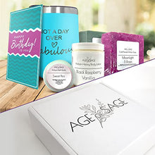 Load image into Gallery viewer, Age of Sage Fabulous Box - Soap, Bath Bomb, Body Lotion, and Tumbler Set - Spa Baskets For a Birthday, Mothers Day, and Anniversary - Unique Bath Kit for Sister, Mother, Daughter, New Mom, Niece
