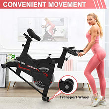 Load image into Gallery viewer, LABODI Exercise Bike, Indoor Cycling Bike Stationary, Spin Bike for Home Cardio Gym, Silent Belt Drive Workout Bike with 35 LBS Flywheel, Thickened Frame Upgraded Version(Black)
