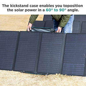 EF ECOFLOW 160 Watt Portable Solar Panel for Power Station, Foldable Solar Charger with Adjustable Kickstand, Waterproof IP67 for Outdoor Camping RV Off Grid System