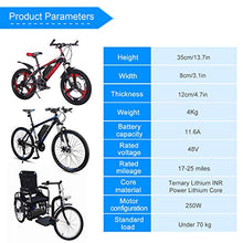 Load image into Gallery viewer, Sunbond EBike Battery 48V 11.6AH Lithium ion Rechargeable Battery with USB Port (Black), with Charger, Electric Bicycle Battery Pack Electric Bicycle Battery, Motorcycle Bicycle Batteries
