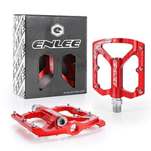Load image into Gallery viewer, MatyKit S Shape Mountain Bike Pedals of Lightweight, Specialized 9/16" UD Bearings Ultra Strong Colorful CNC Machined Alloy Bicycle Non-Slip Pedal, Anodizing Sealed 3 Bearing Cycling Pedals (Red)
