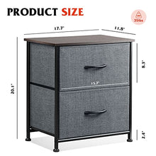 Load image into Gallery viewer, WLIVE Nightstand with 2 Fabric Drawers, Bedside Furniture &amp; End Table Dresser for Bedroom, Living Room, Steel Frame, Wood Top, Easy Pull Handle
