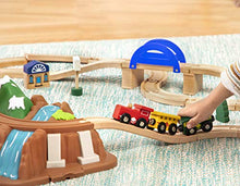 Load image into Gallery viewer, Battat – Wild Ridge Train – Classic Wooden Toy Train Set with Mountain Top Lid, Double-Sided Tracks, Toddlers 3-Years-Old &amp; Up (47Pc) Fits Thomas, Brio, Chuggington
